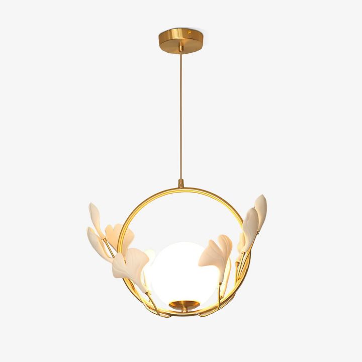 Ceramic Gingko Pendant Lamp-Kavker