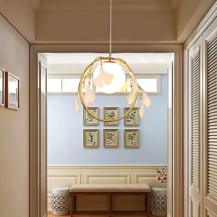 Ceramic Gingko Pendant Lamp-Kavker