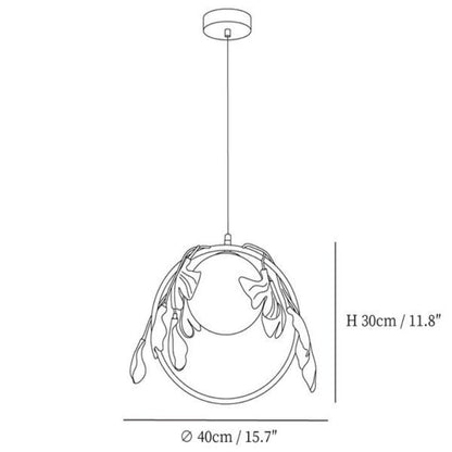 Ceramic Gingko Pendant Lamp-Kavker