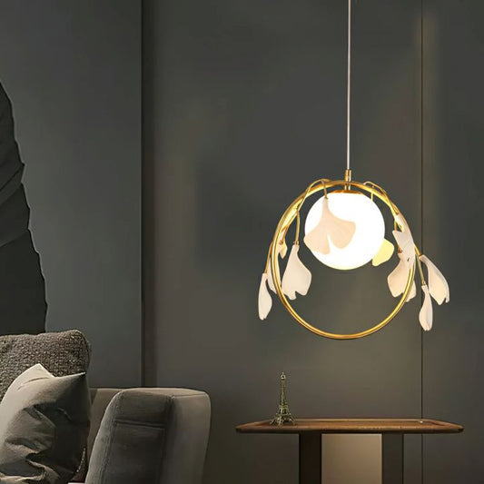 Ceramic Gingko Pendant Lamp-Kavker