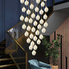 Celeste Flora Ceramic Flower Pendant Light with Brass & White Finish