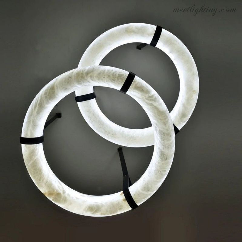 Charlene Marble Halo Circle Light-Kavker