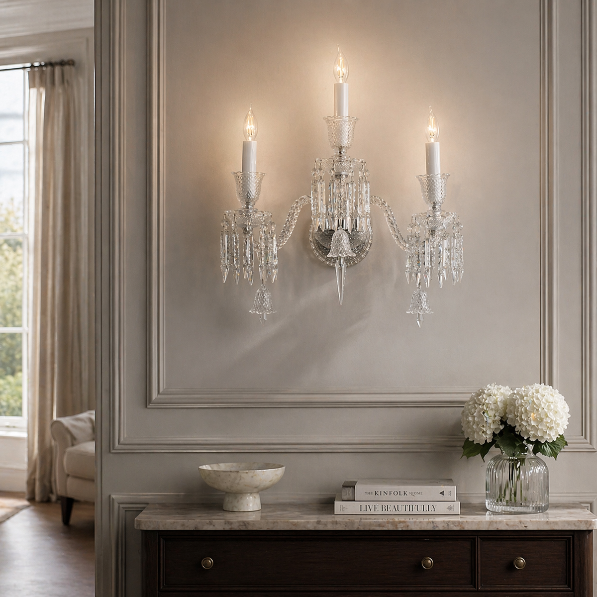 Zenith Antoinette 3-Light Clear Crystal Wall Light Sconce