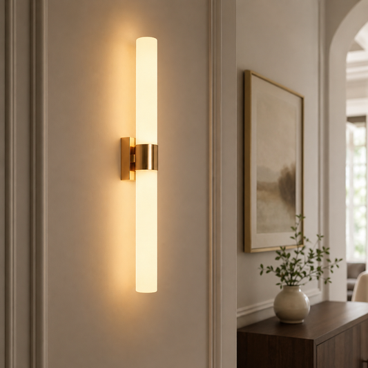 Milk Glass Linear Wall Sconce