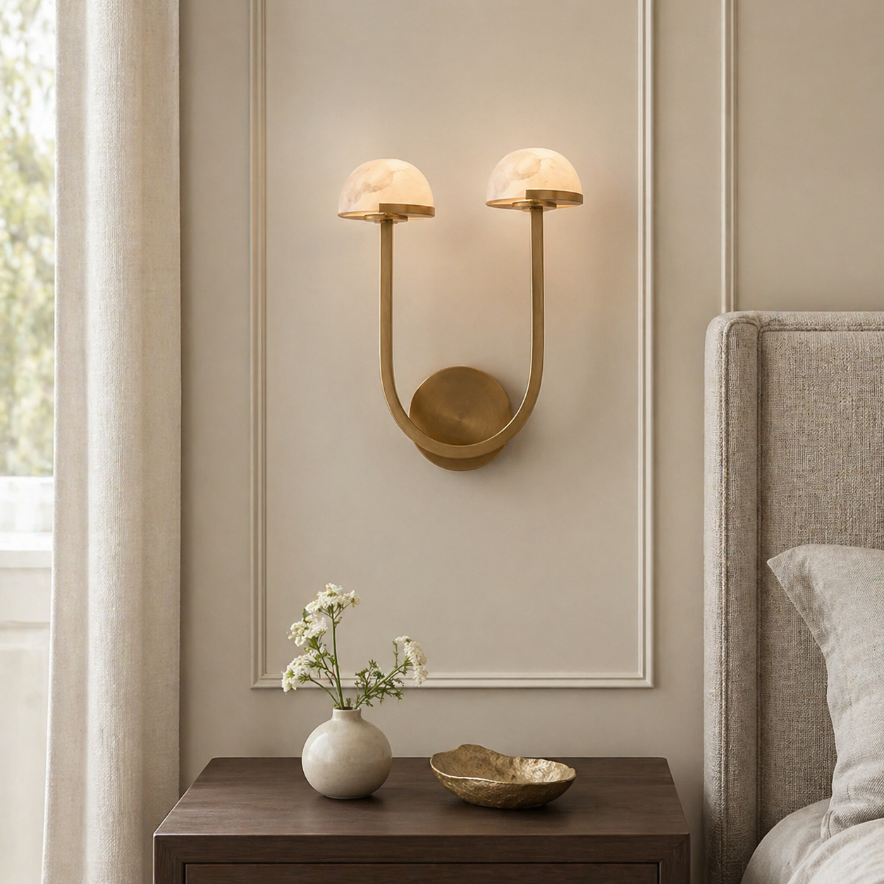 Sculptural Right Double Wall Sconce
