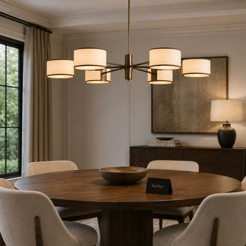 Daphne 48″ Round Chandelier in Ecru Light