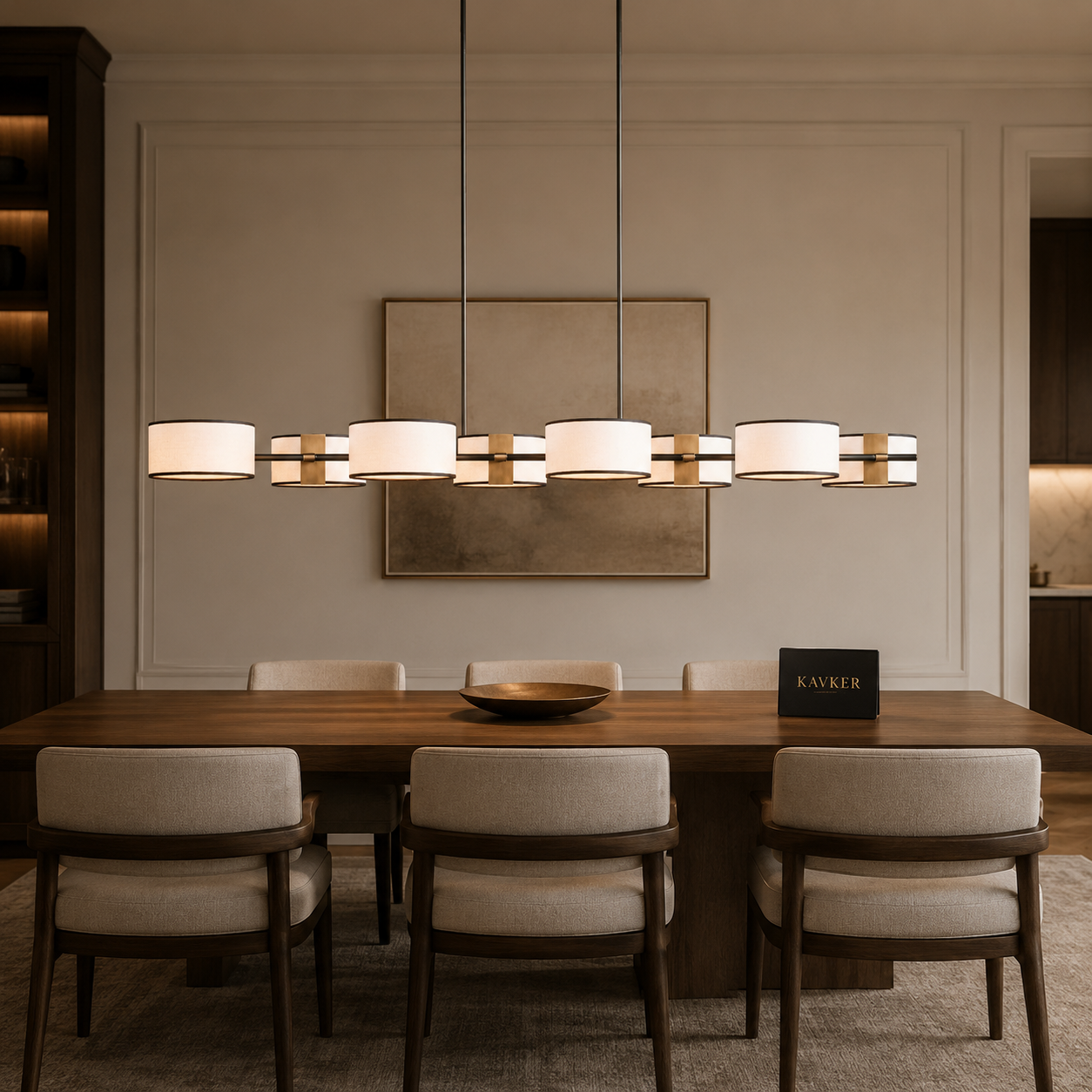 Daphne Fabric Linear Chandelier Light