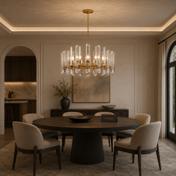 Faceted Crystal Round Chandelier