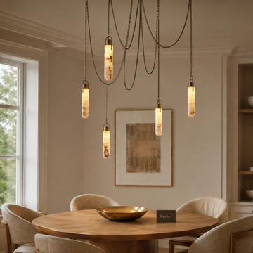 Flint Alabaster Five-Light LED Multi-Drop Pendant