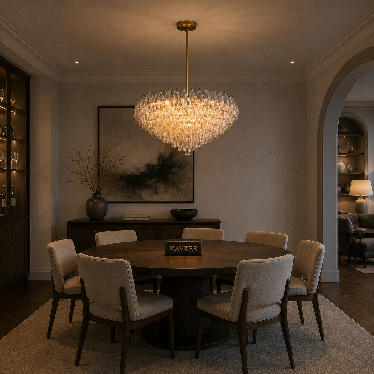 Chiara Glass Tiered Round Chandelier