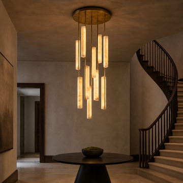 Alabaster Prism Round Chandelier