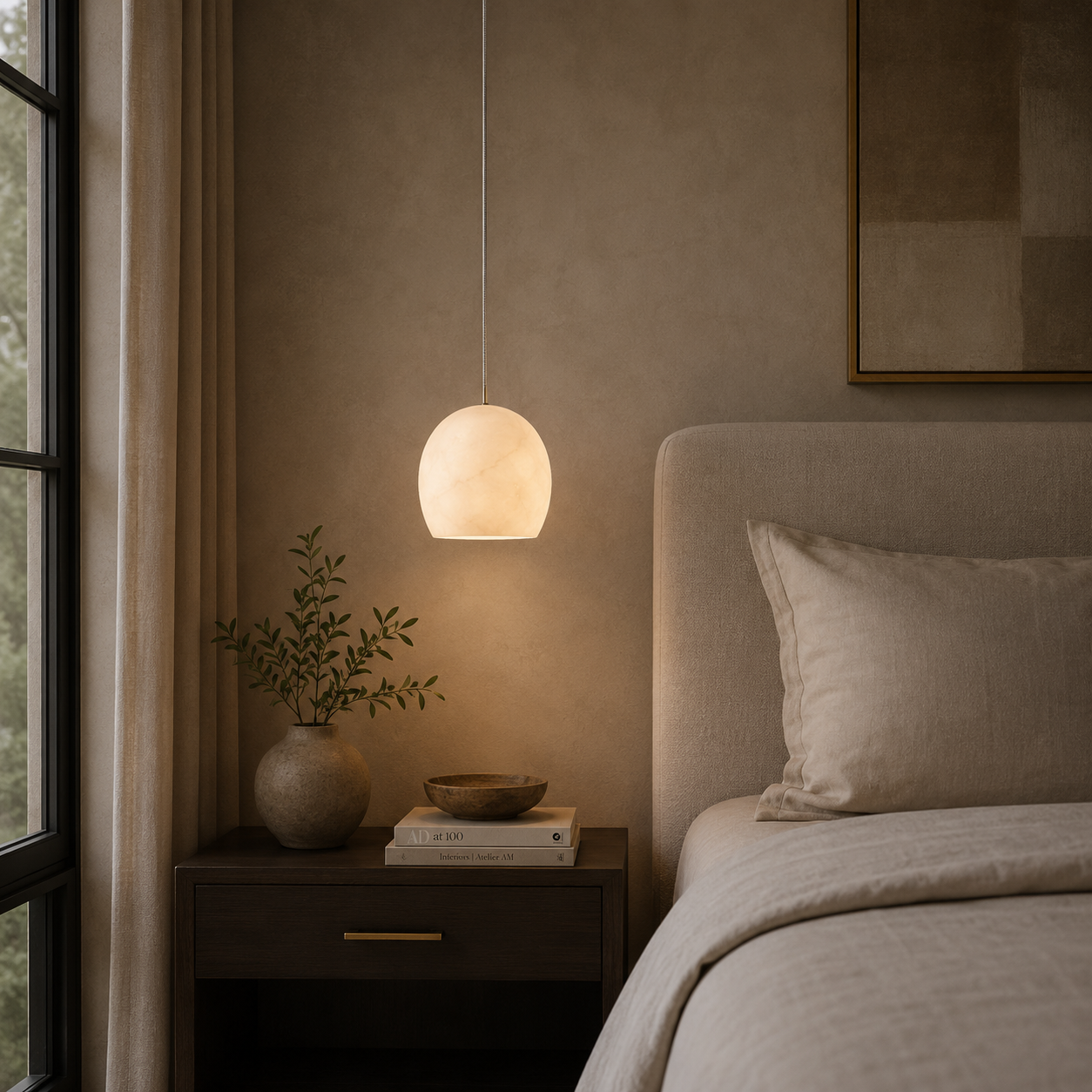 Alabaster Stone Pendant Light