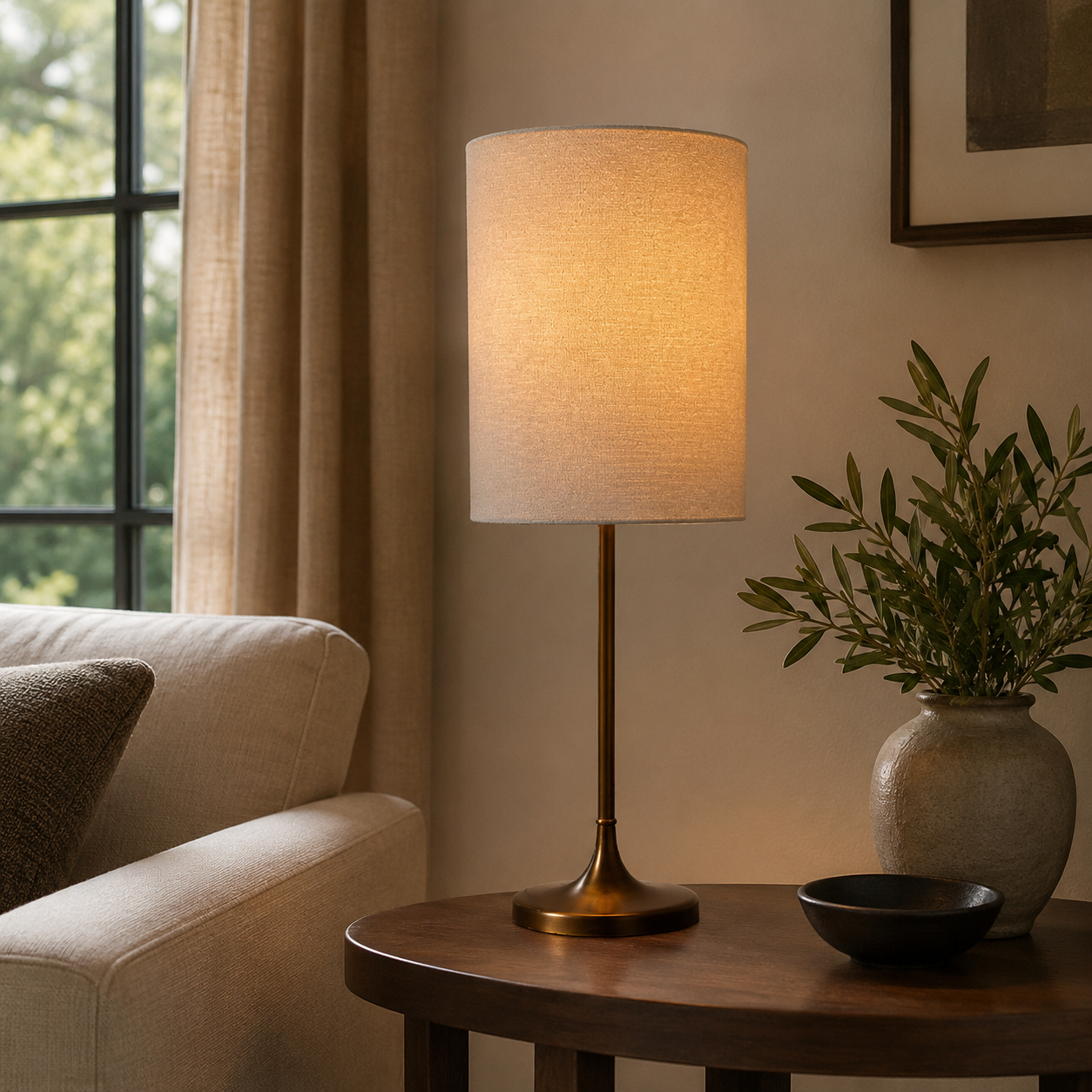 Antiqued Metal Table Lamp