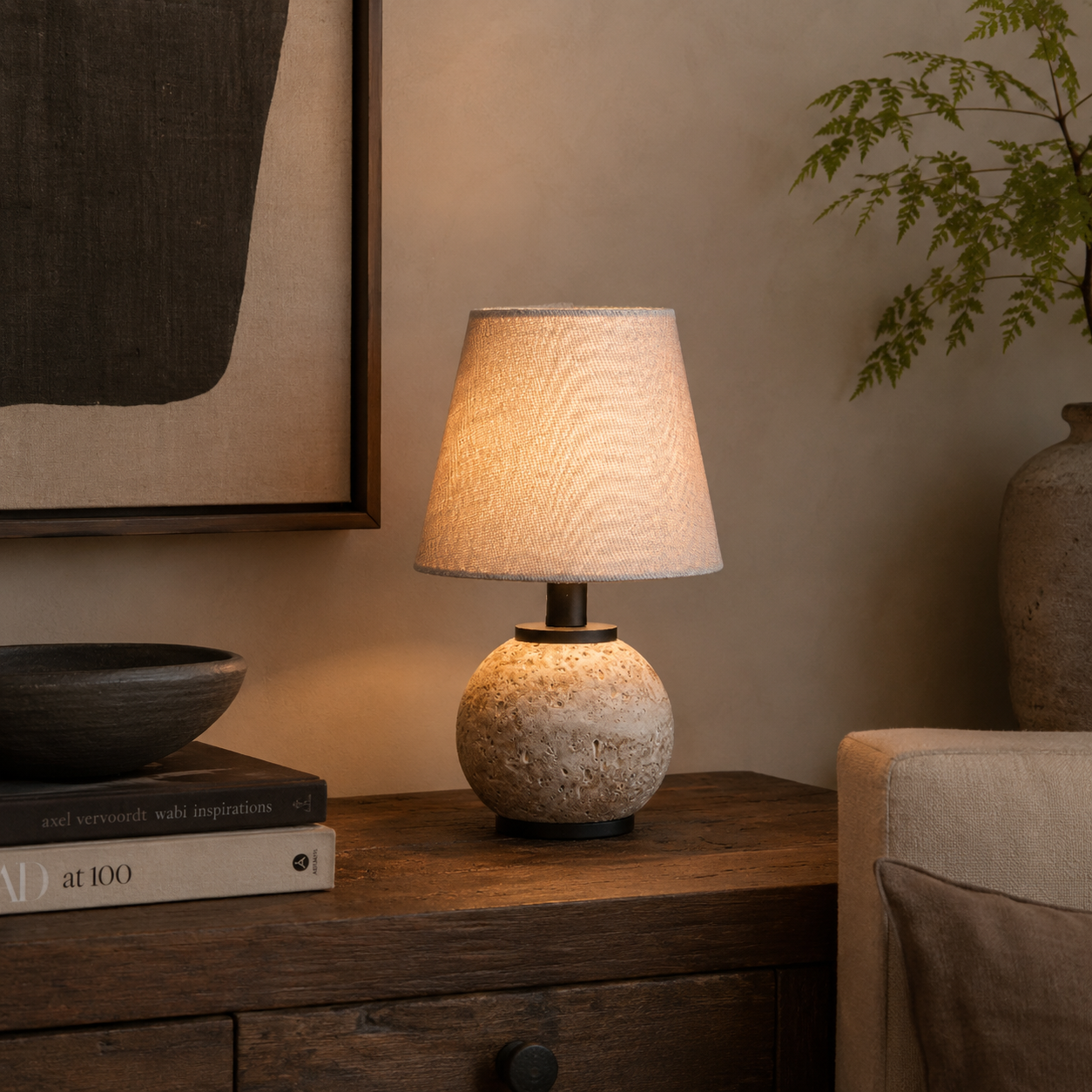 Rechargeable Stone Table Lamp