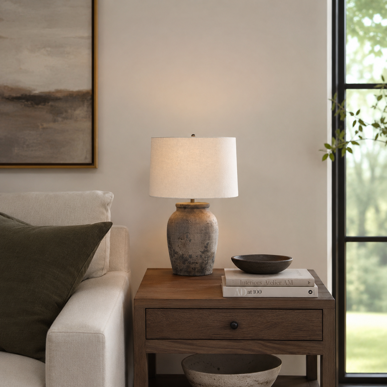 Textured Terracotta Table Lamp