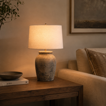 Textured Terracotta Table Lamp