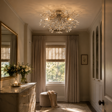 Botanical Iron Flush Mount Ceiling Light