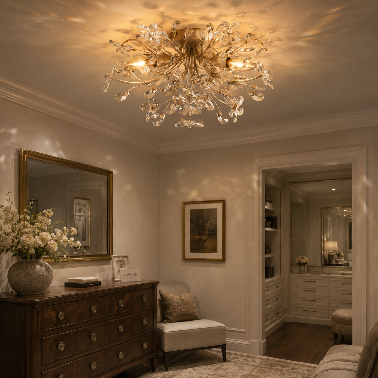 Botanical Iron Flush Mount Ceiling Light