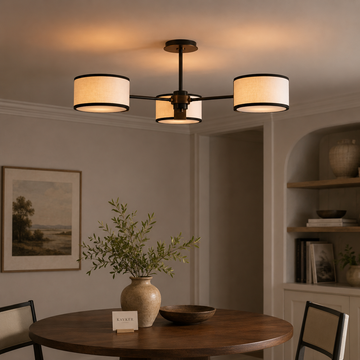 Fabric Shade Flush Mount Ceiling Light