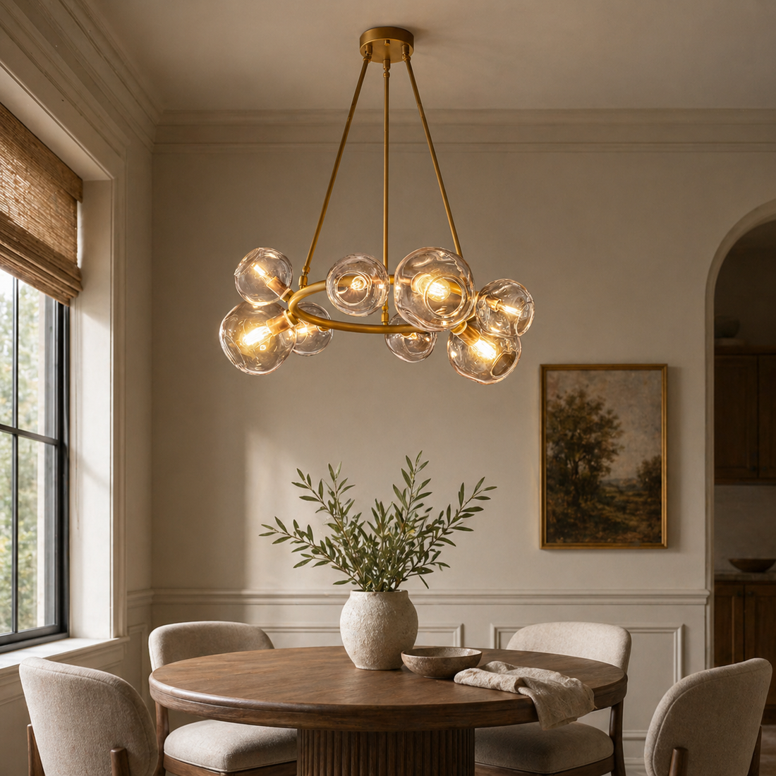 Round Clear Glass Orb Chandelier