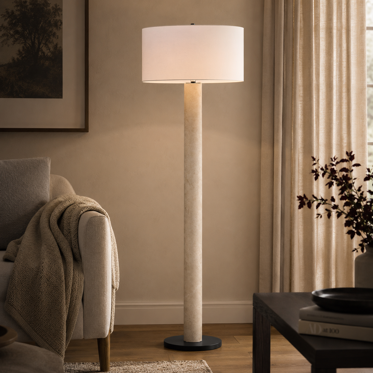 Natural Marble Floor Lamp