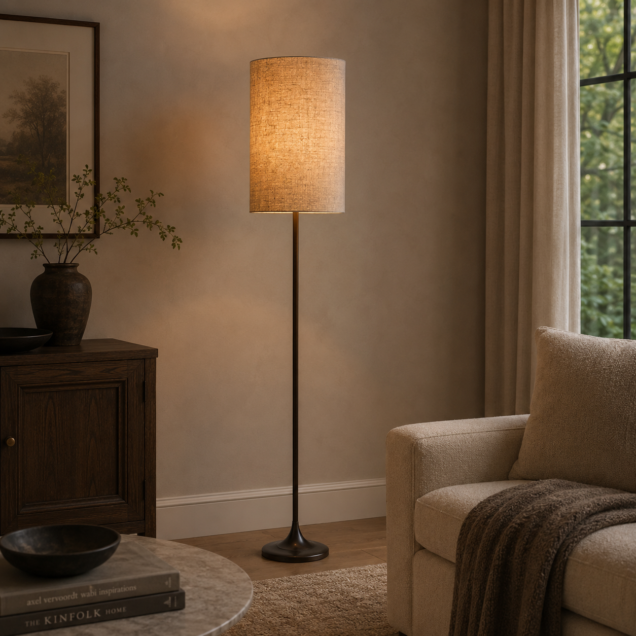 Antiqued Metal Floor Lamp