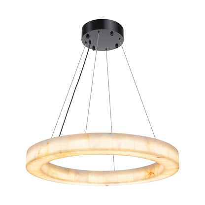 Natural Marble Halo Round Ring Chandelier - Kavker