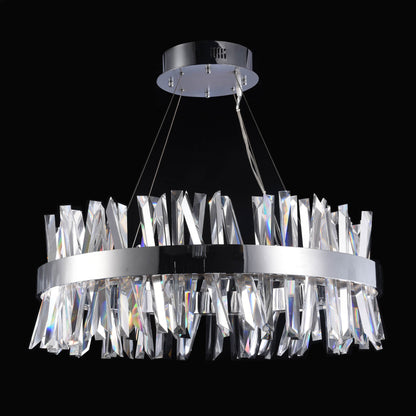 40" Glacius Polished Chrome LED Crystal Pendant Light - Kavker - 