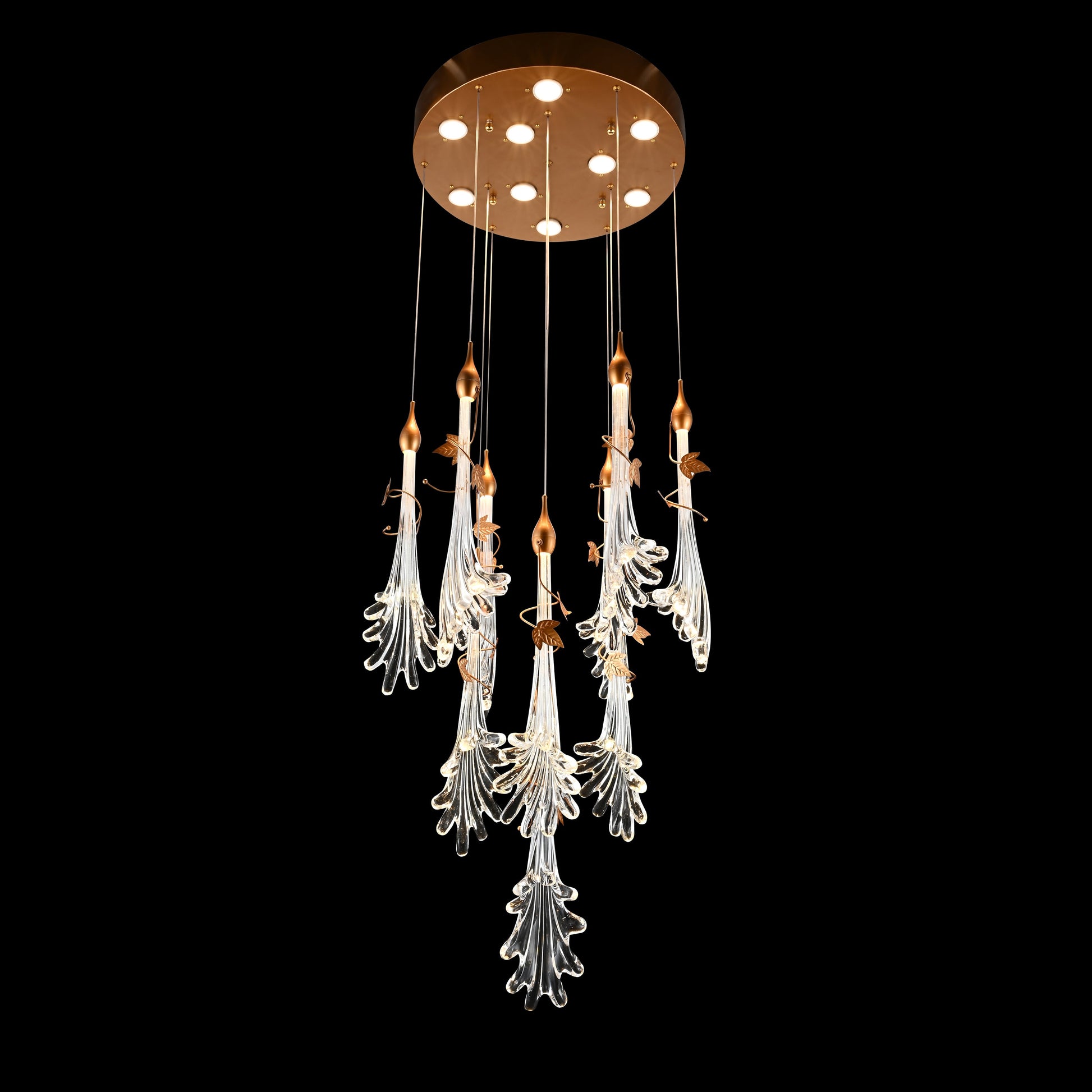 Wave Cluster Flower Glass Pendant Chandelier - Kavker - 