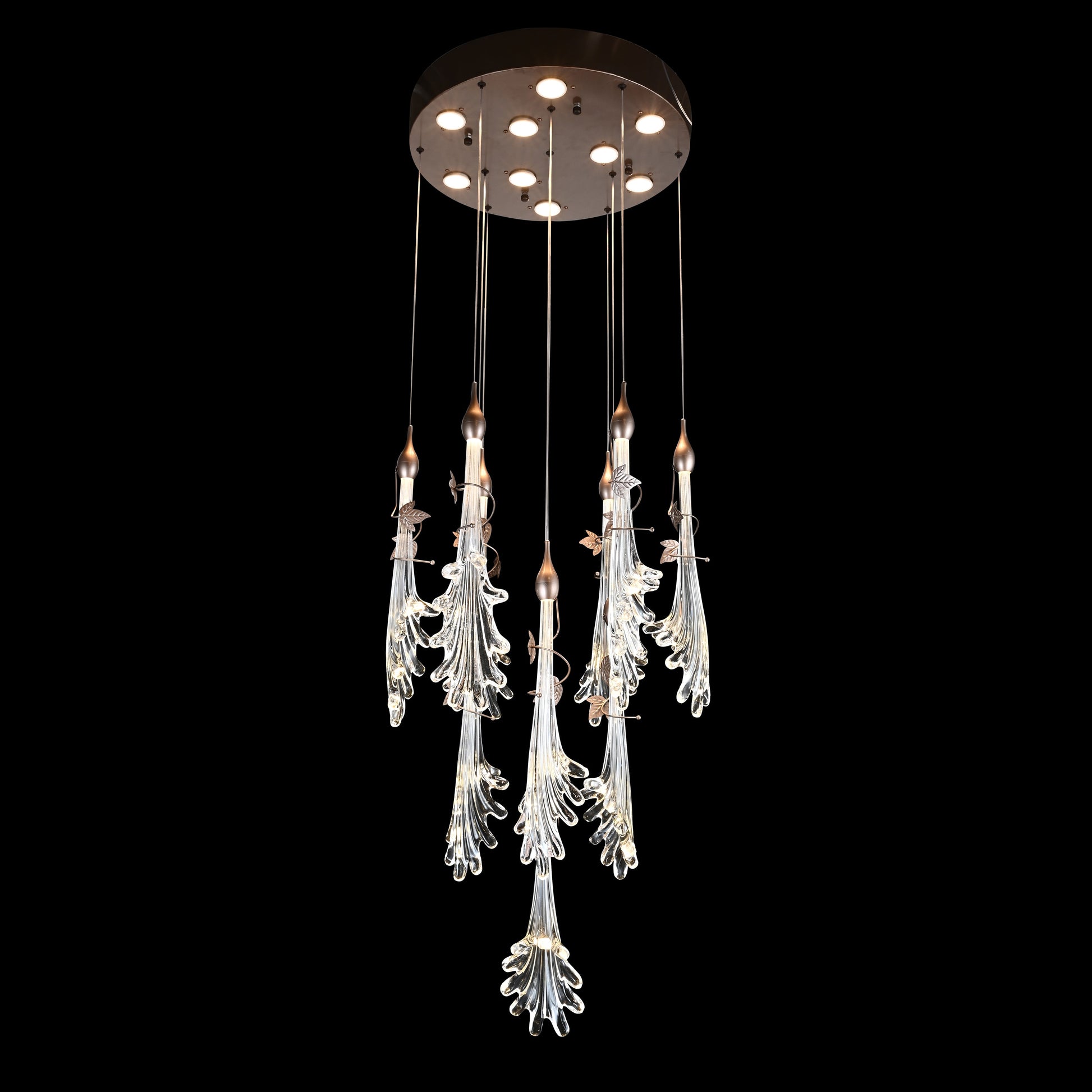 Wave Cluster Flower Glass Pendant Chandelier - Kavker - 
