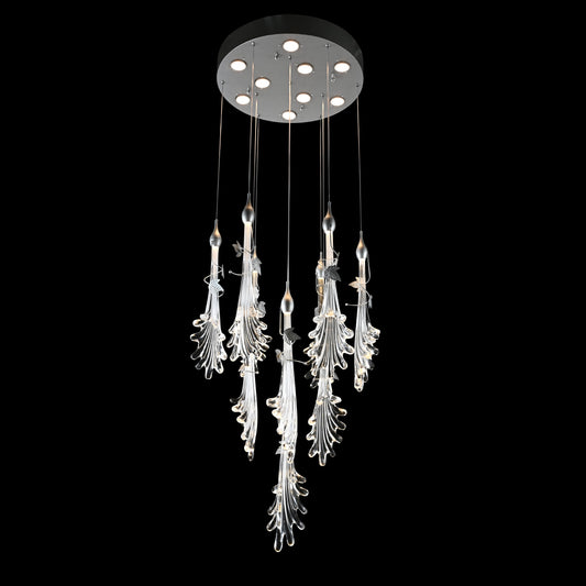 Wave Cluster Flower Glass Pendant Chandelier - Kavker - 