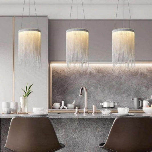 Daph Aluminum Chain Tassel Pendant Light-Kavker