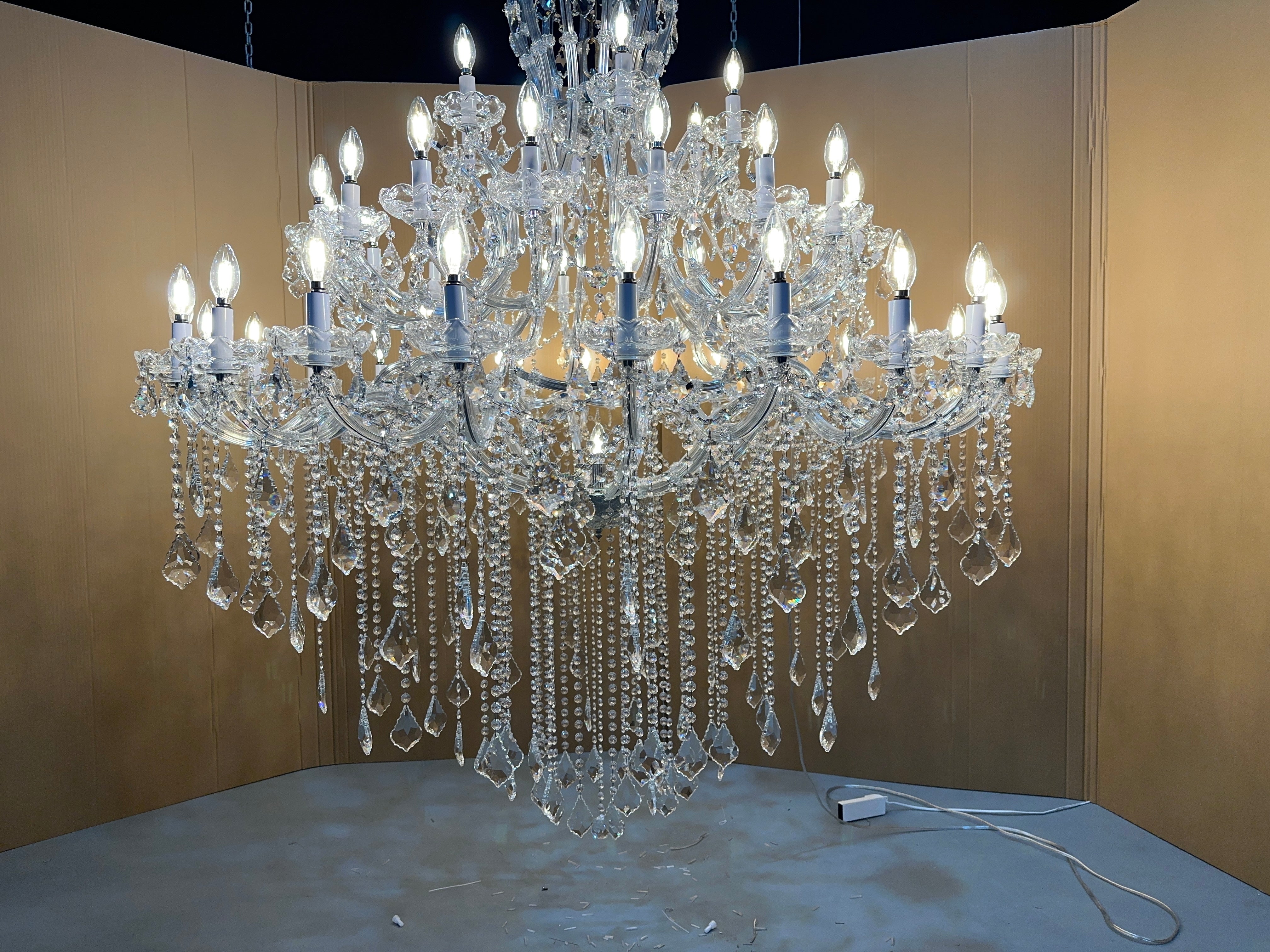 Empire candlestick Royal Crystal chandelier 60”-Kavker