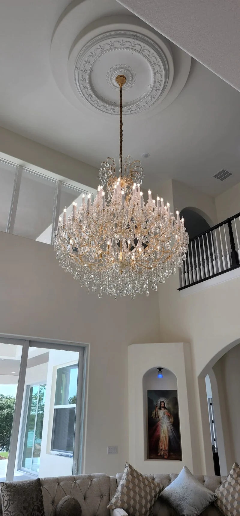 Empire candlestick Royal Crystal chandelier 60”-Kavker