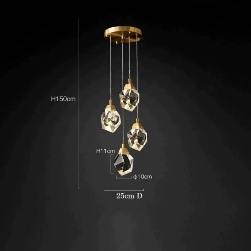 Flash Faceted Round Pendant For Dining Room-Kavker