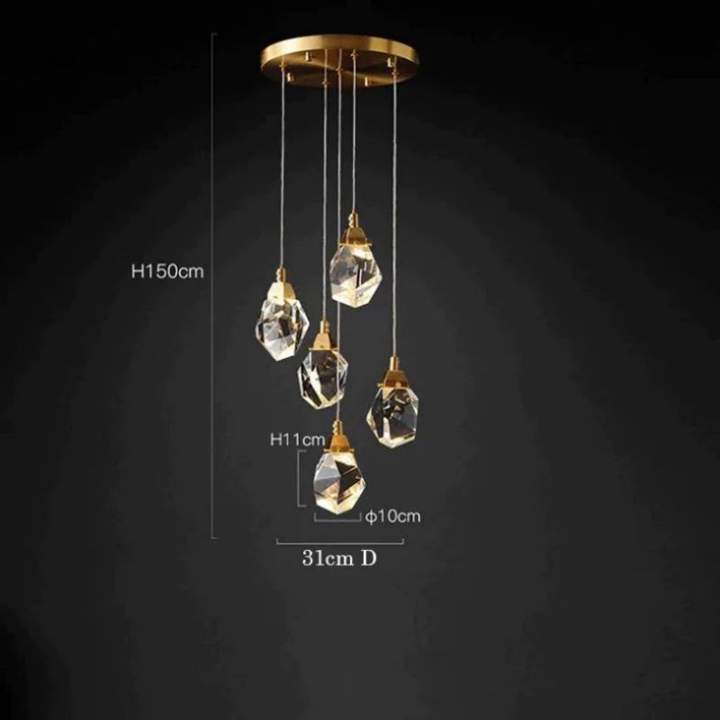 Flash Faceted Round Pendant For Dining Room-Kavker