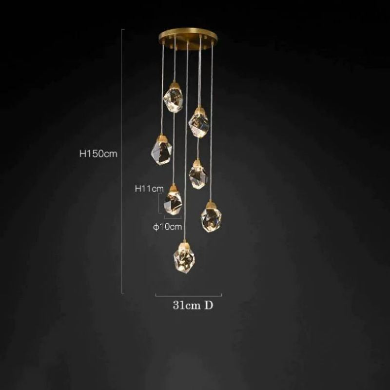 Flash Faceted Round Pendant For Dining Room-Kavker