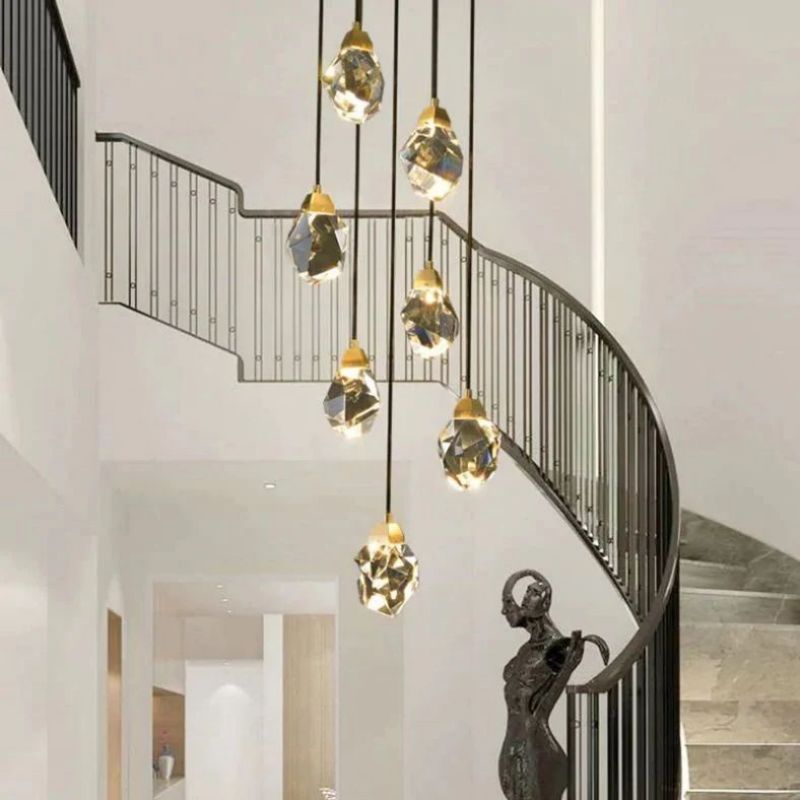 Flash Faceted Round Pendant For Dining Room-Kavker
