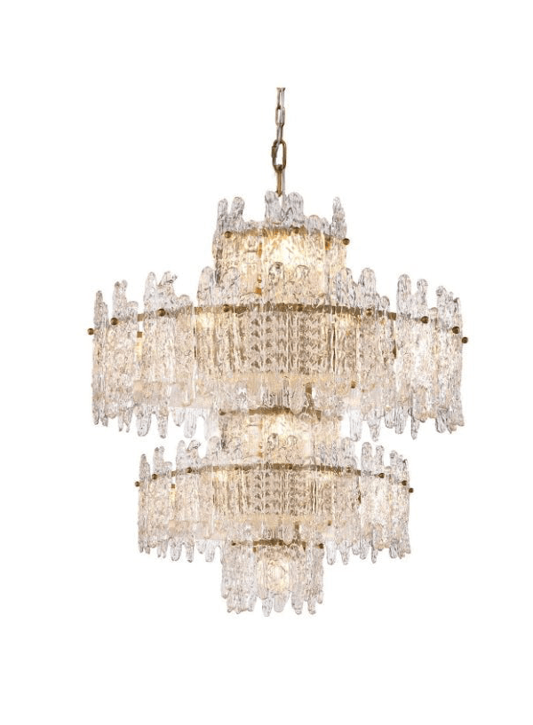Faust Tiered Round Glass Chandelier - Kavker