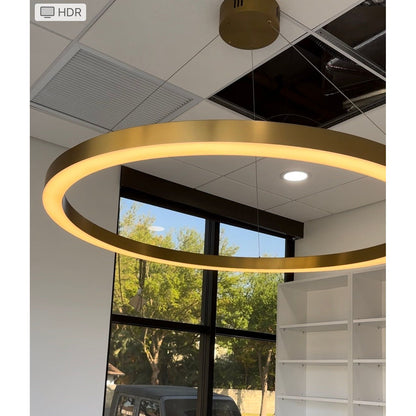 Liana Round 5-Ring Double LED Chandelier - Kavker