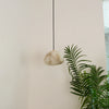 Hand‑Chiseled Galet Alabaster Brass Pendant Lamp – Sculptural Shine