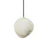 Hand‑Chiseled Galet Alabaster Brass Pendant Lamp – Sculptural Shine