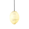 Hand‑Chiseled Galet Alabaster Brass Pendant Lamp – Sculptural Shine