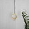 Hand‑Chiseled Galet Alabaster Brass Pendant Lamp – Sculptural Shine