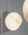 Hand‑Chiseled Galet Alabaster Brass Pendant Lamp – Sculptural Shine