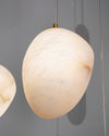 Hand‑Chiseled Galet Alabaster Brass Pendant Lamp – Sculptural Shine
