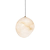 Hand‑Chiseled Galet Alabaster Brass Pendant Lamp – Sculptural Shine