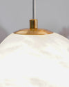 Hand‑Chiseled Galet Alabaster Brass Pendant Lamp – Sculptural Shine