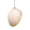 Hand‑Chiseled Galet Alabaster Brass Pendant Lamp – Sculptural Shine