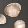 Hand‑Chiseled Galet Alabaster Brass Pendant Lamp – Sculptural Shine